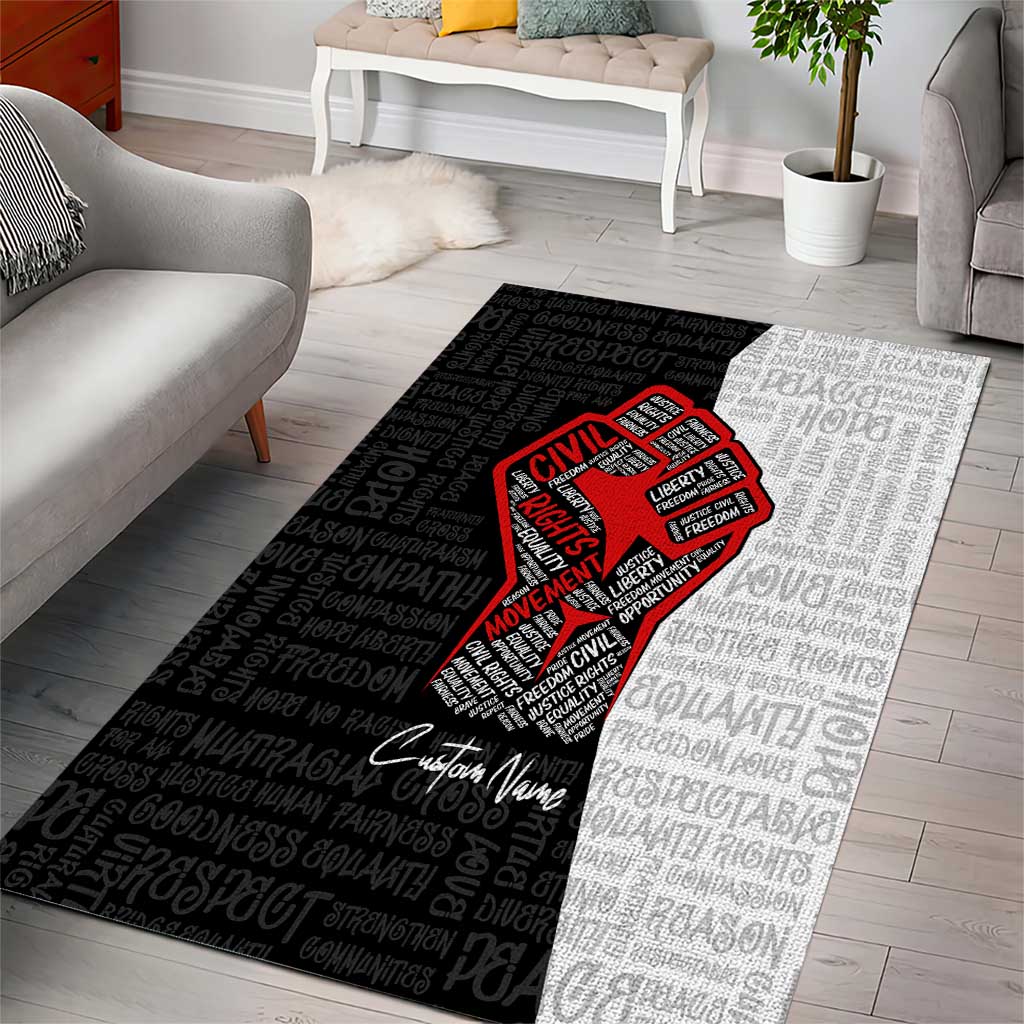 Personalized Civil Rights Movement Justice Fist Area Rug DT02