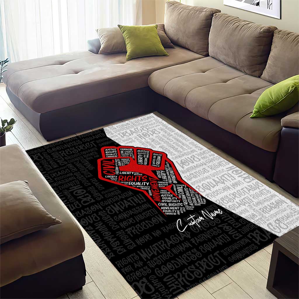 Personalized Civil Rights Movement Justice Fist Area Rug DT02
