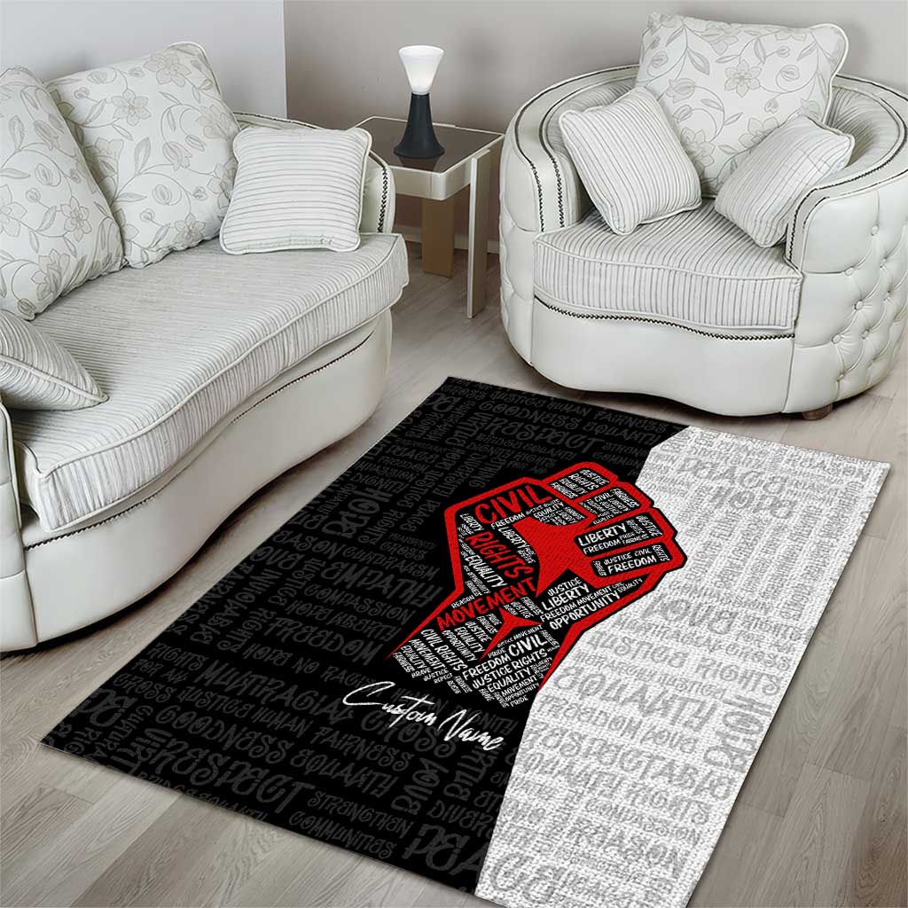Personalized Civil Rights Movement Justice Fist Area Rug DT02