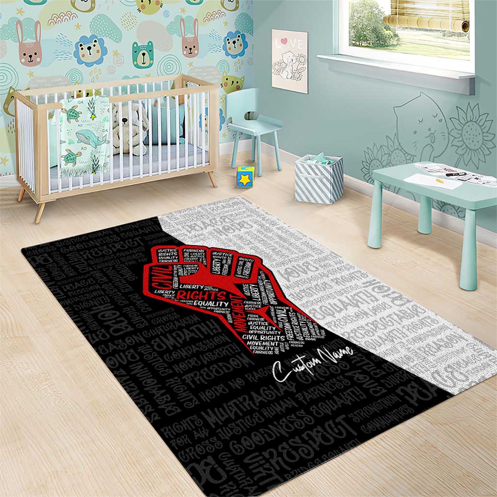 Personalized Civil Rights Movement Justice Fist Area Rug DT02
