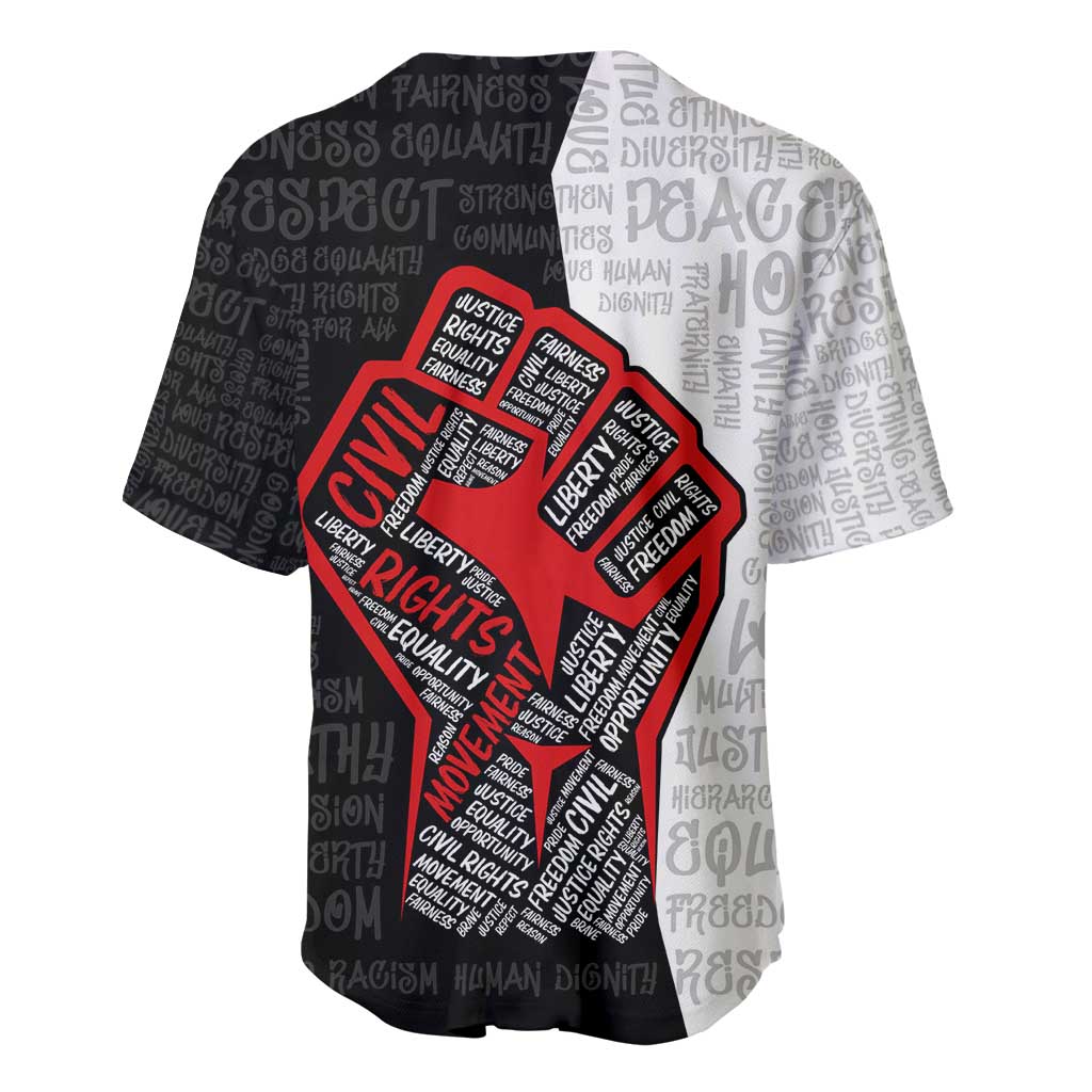 Personalized Civil Rights Movement Justice Fist Baseball Jersey DT02