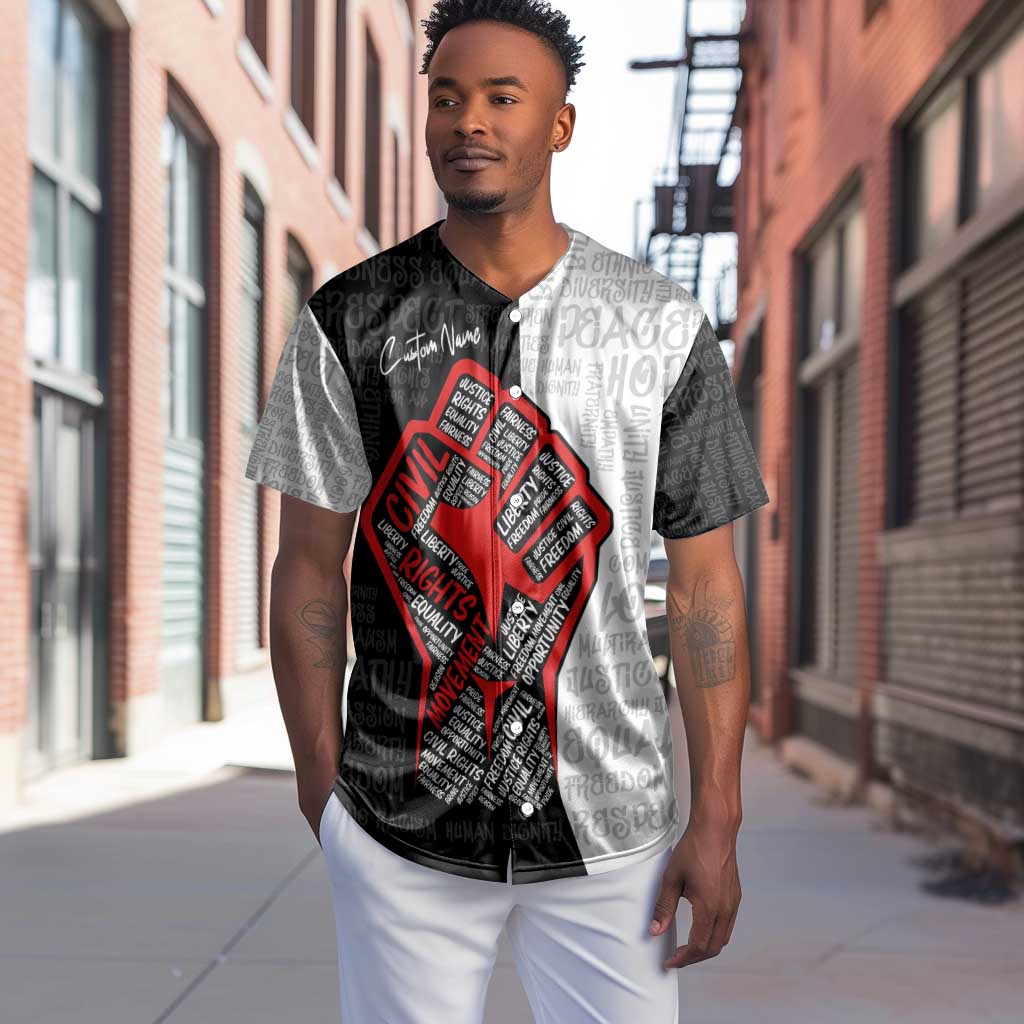 Personalized Civil Rights Movement Justice Fist Baseball Jersey DT02