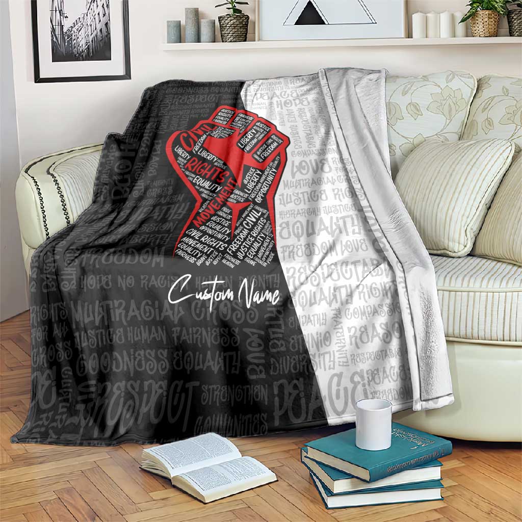Personalized Civil Rights Movement Justice Fist Blanket DT02
