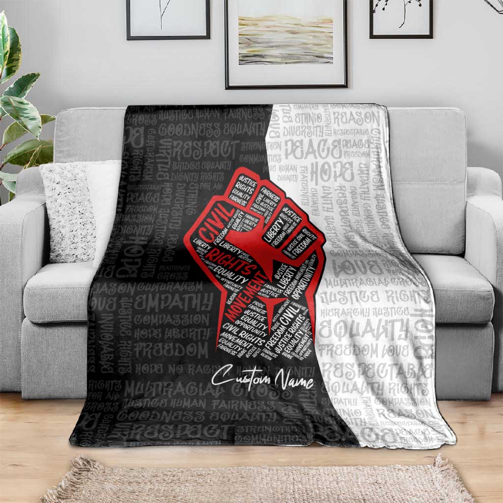 Personalized Civil Rights Movement Justice Fist Blanket DT02