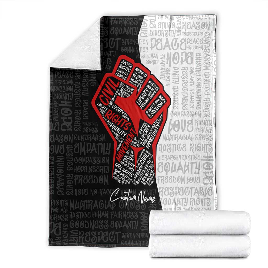 Personalized Civil Rights Movement Justice Fist Blanket DT02