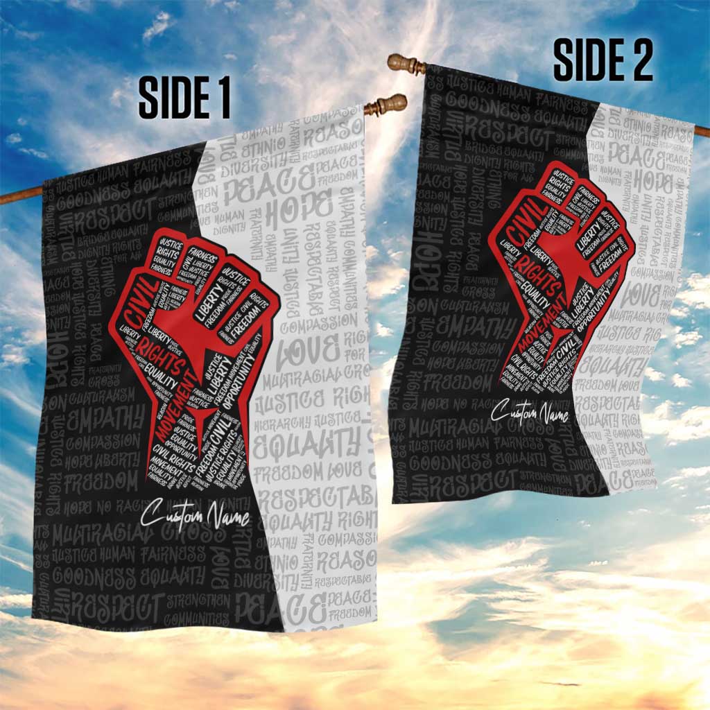 Personalized Civil Rights Movement Justice Fist Garden Flag DT02