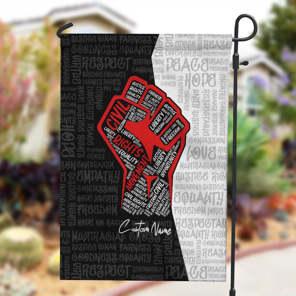 Personalized Civil Rights Movement Justice Fist Garden Flag DT02
