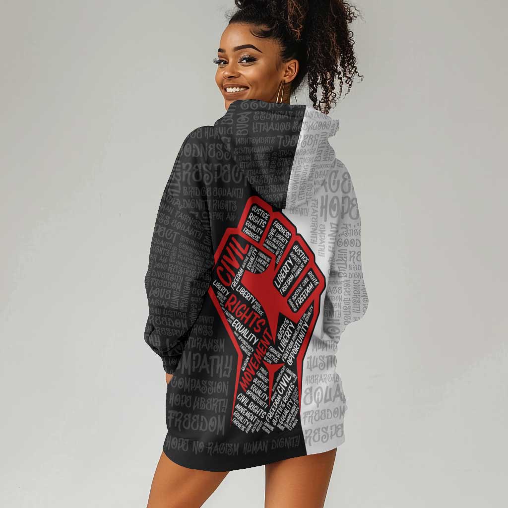 Personalized Civil Rights Movement Justice Fist Hoodie Dress DT02