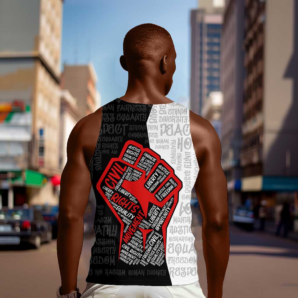 Personalized Civil Rights Movement Justice Fist Men Tank Top DT02