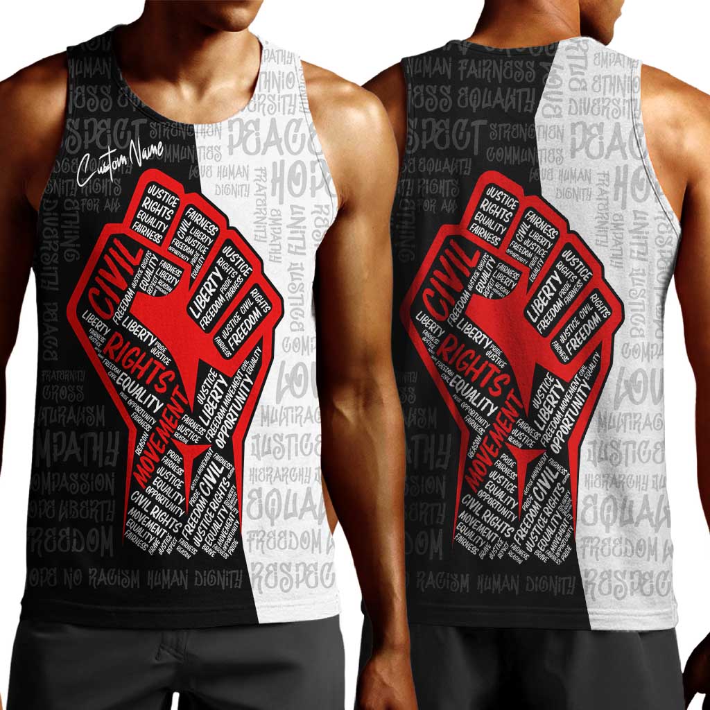 Personalized Civil Rights Movement Justice Fist Men Tank Top DT02