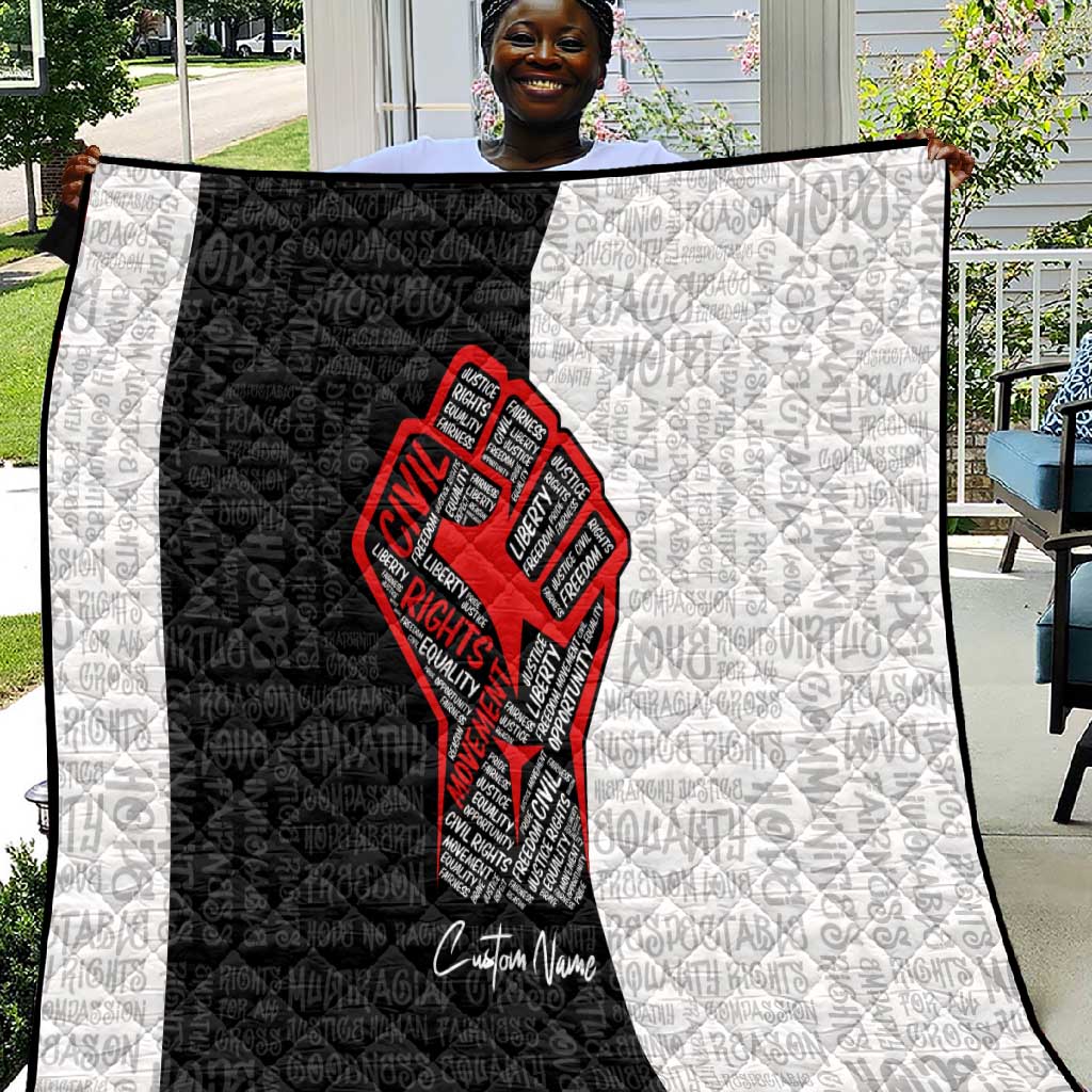 Personalized Civil Rights Movement Justice Fist Quilt DT02