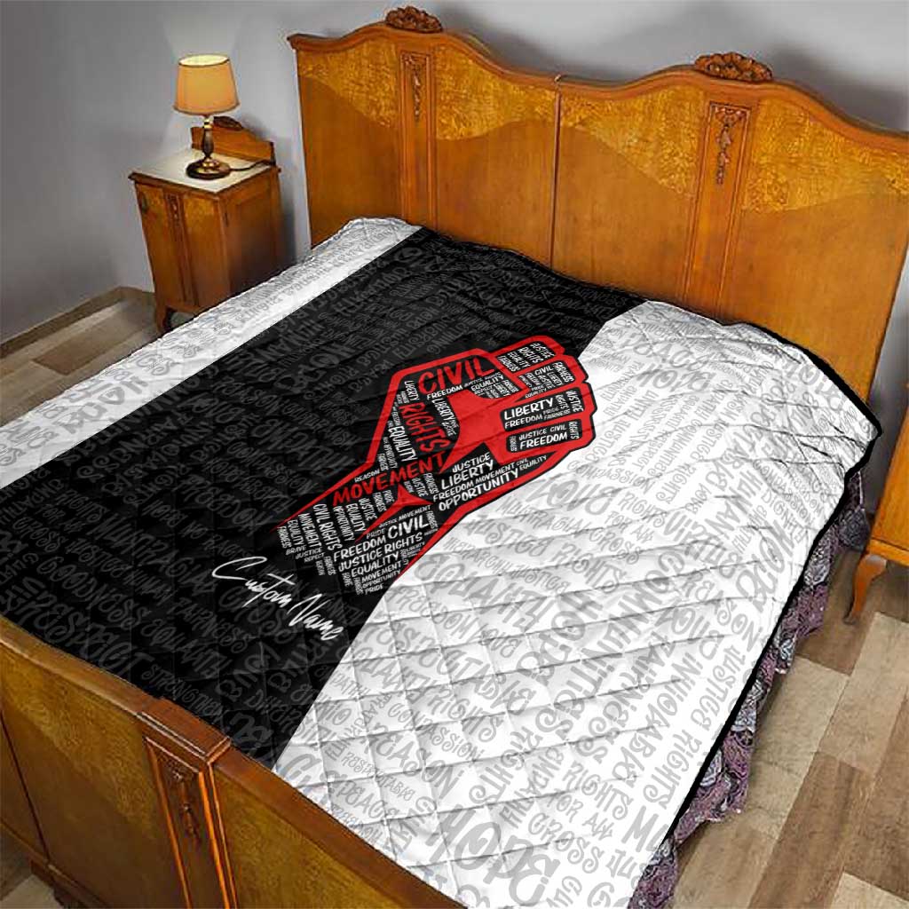 Personalized Civil Rights Movement Justice Fist Quilt DT02