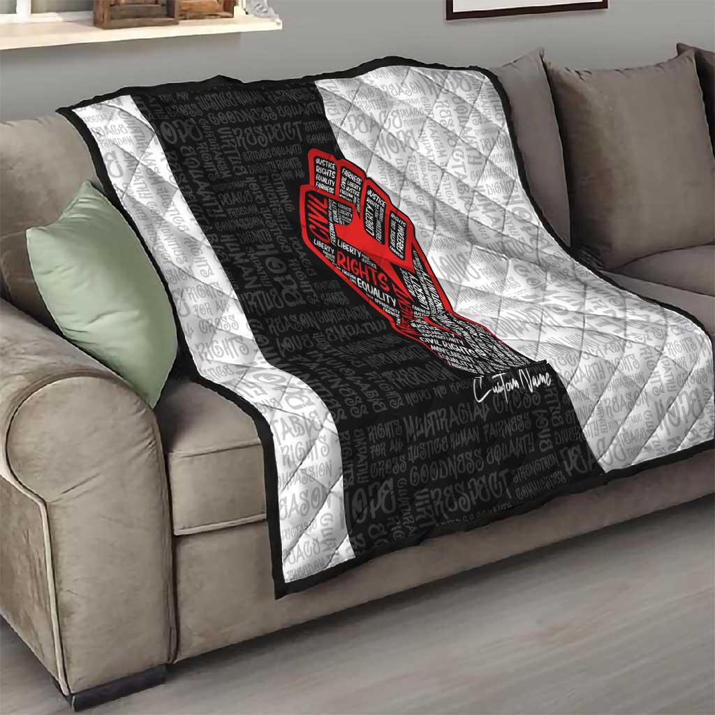 Personalized Civil Rights Movement Justice Fist Quilt DT02