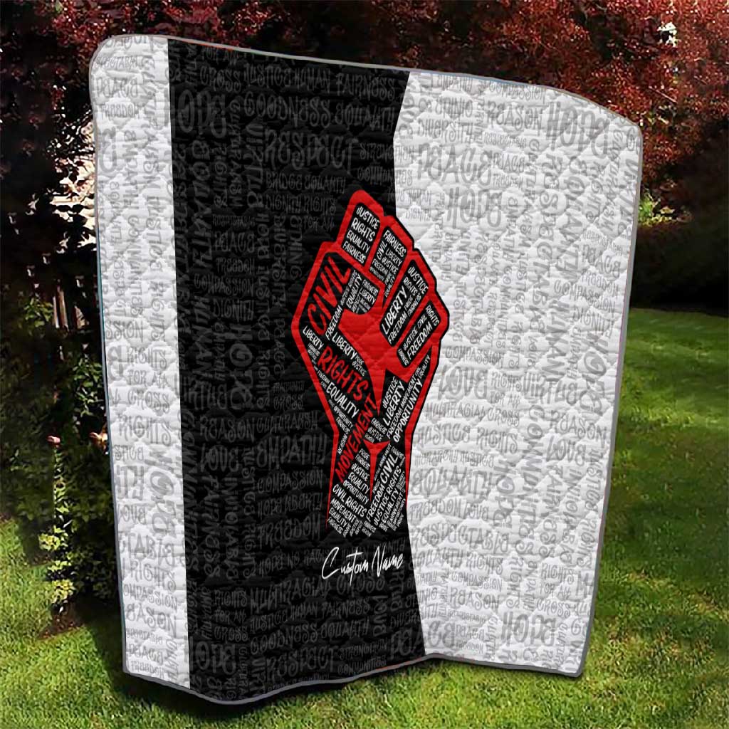 Personalized Civil Rights Movement Justice Fist Quilt DT02