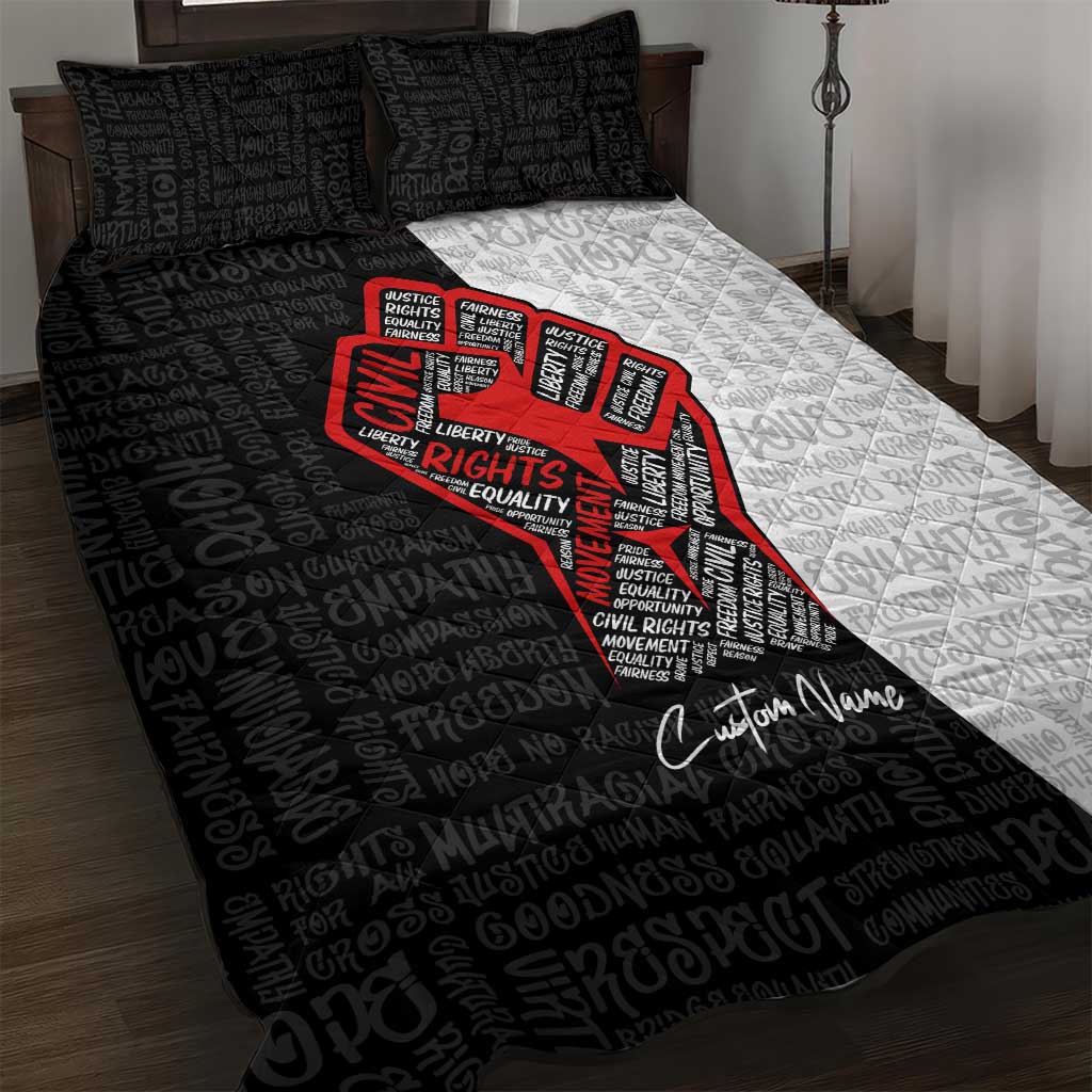 Personalized Civil Rights Movement Justice Fist Quilt Bed Set DT02