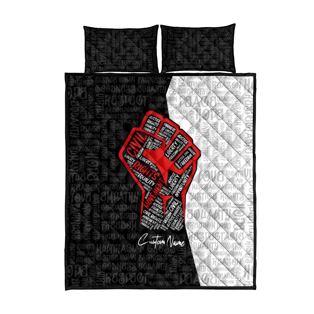 Personalized Civil Rights Movement Justice Fist Quilt Bed Set DT02
