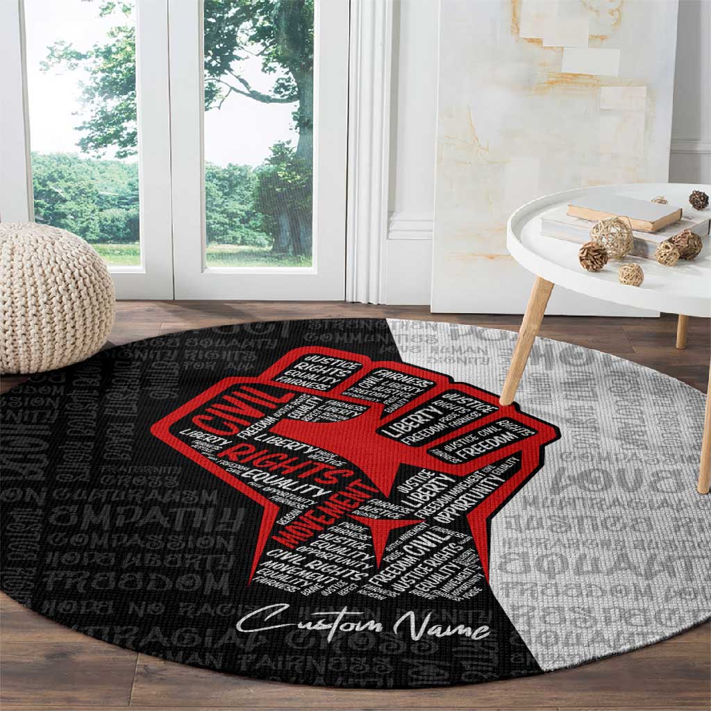 Personalized Civil Rights Movement Justice Fist Round Carpet DT02