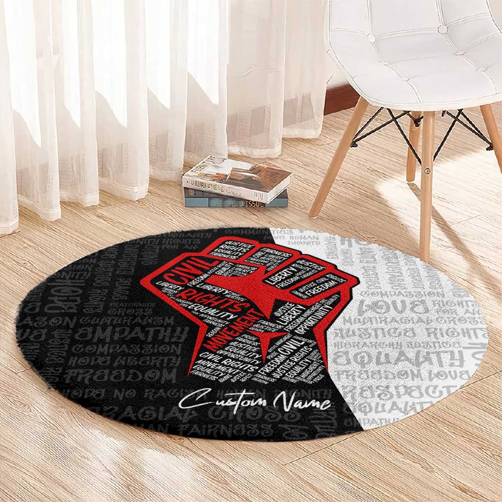 Personalized Civil Rights Movement Justice Fist Round Carpet DT02