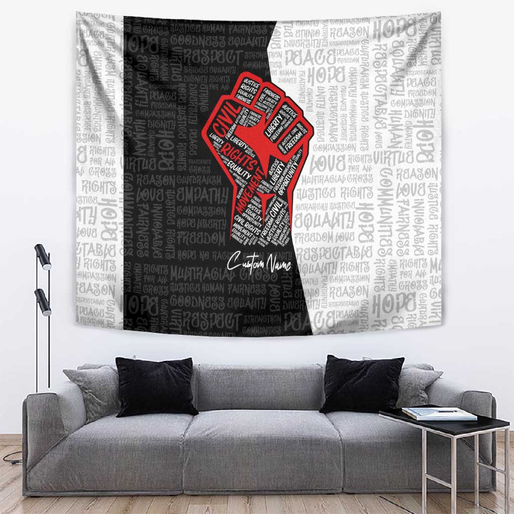 Personalized Civil Rights Movement Justice Fist Tapestry DT02