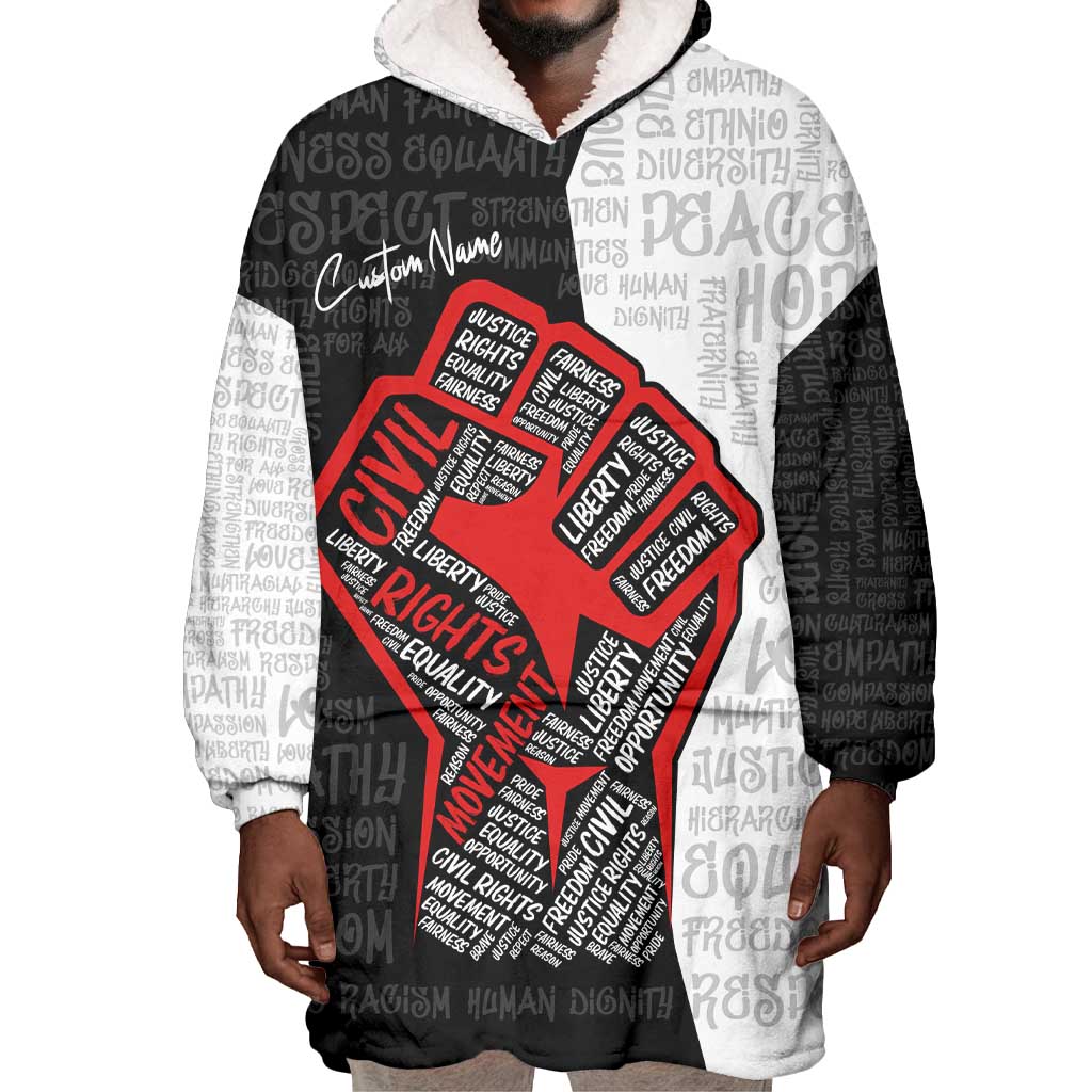 Personalized Civil Rights Movement Justice Fist Wearable Blanket Hoodie DT02