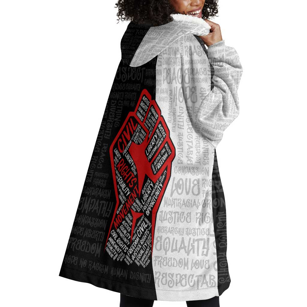 Personalized Civil Rights Movement Justice Fist Wearable Blanket Hoodie DT02