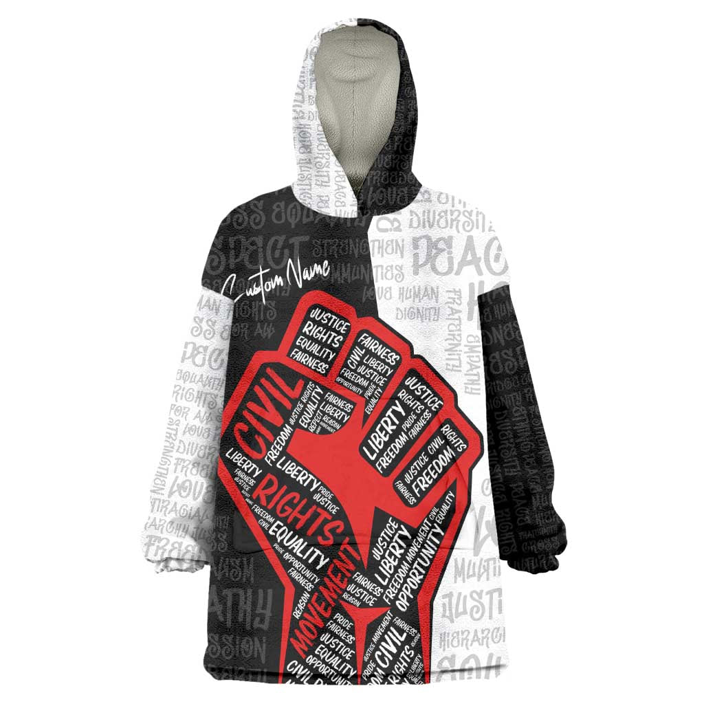 Personalized Civil Rights Movement Justice Fist Wearable Blanket Hoodie DT02