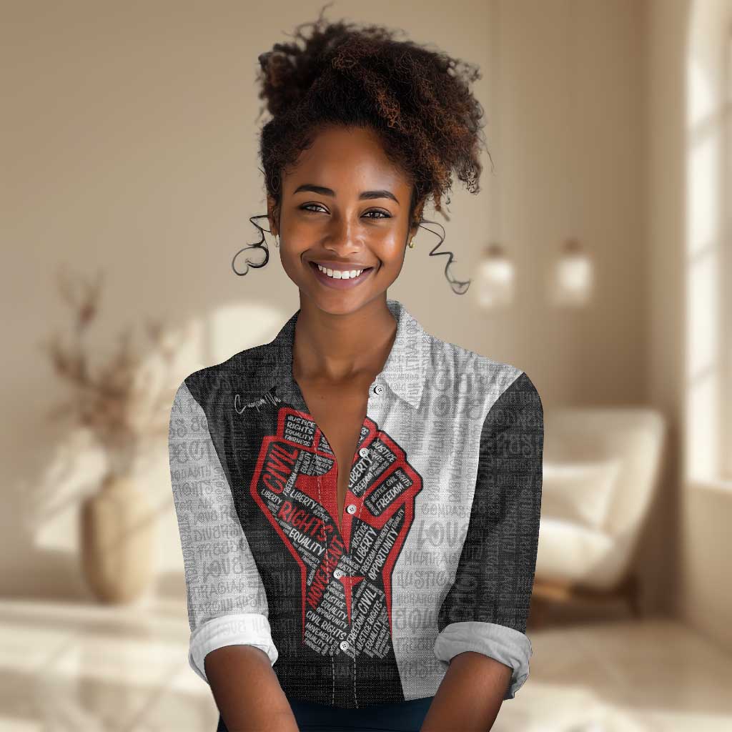 Personalized Civil Rights Movement Justice Fist Women Casual Shirt DT02