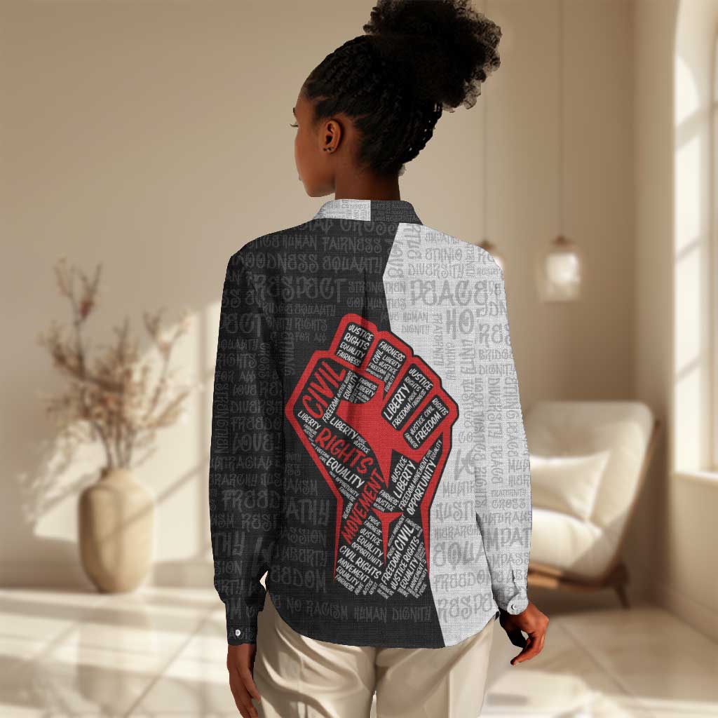 Personalized Civil Rights Movement Justice Fist Women Casual Shirt DT02
