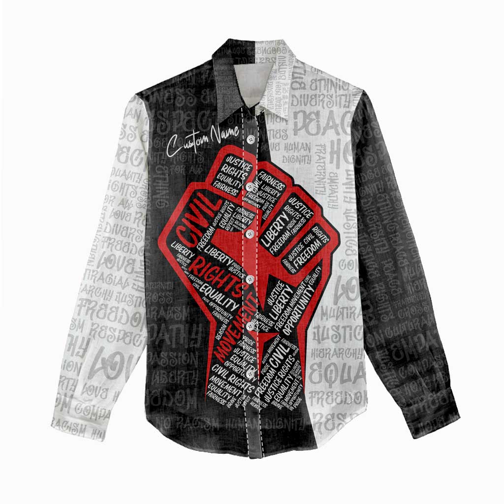 Personalized Civil Rights Movement Justice Fist Women Casual Shirt DT02
