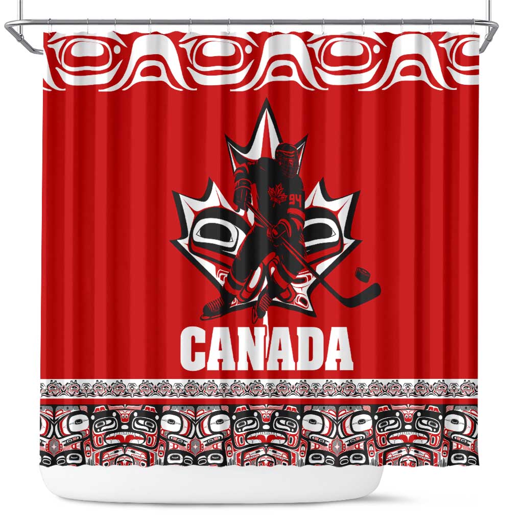 Haida Hockey Canada Shower Curtain Maple Leaf DT02