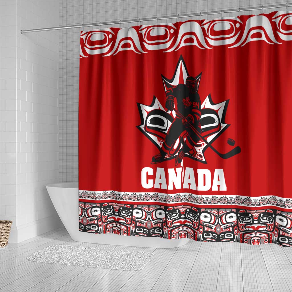 Haida Hockey Canada Shower Curtain Maple Leaf DT02