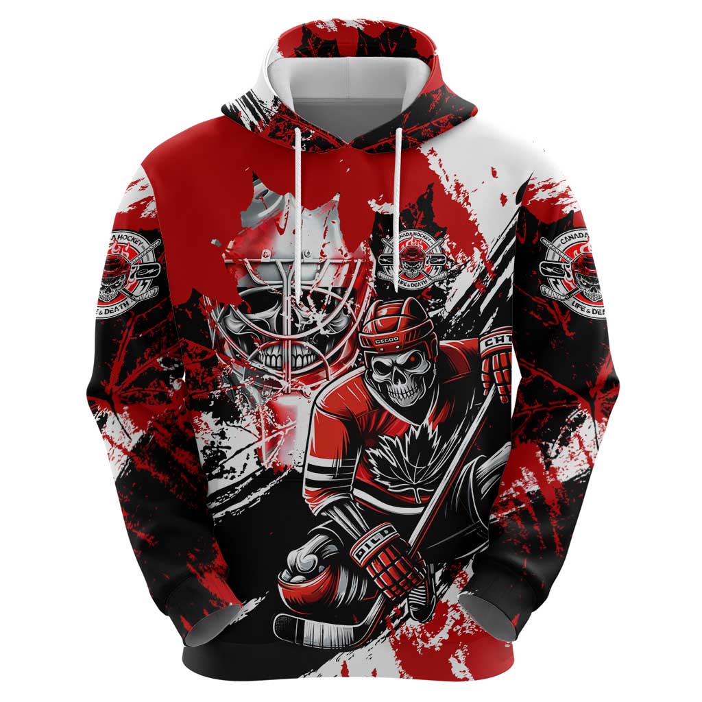 Canada Hockey Skull Life and Death Hoodie DT02