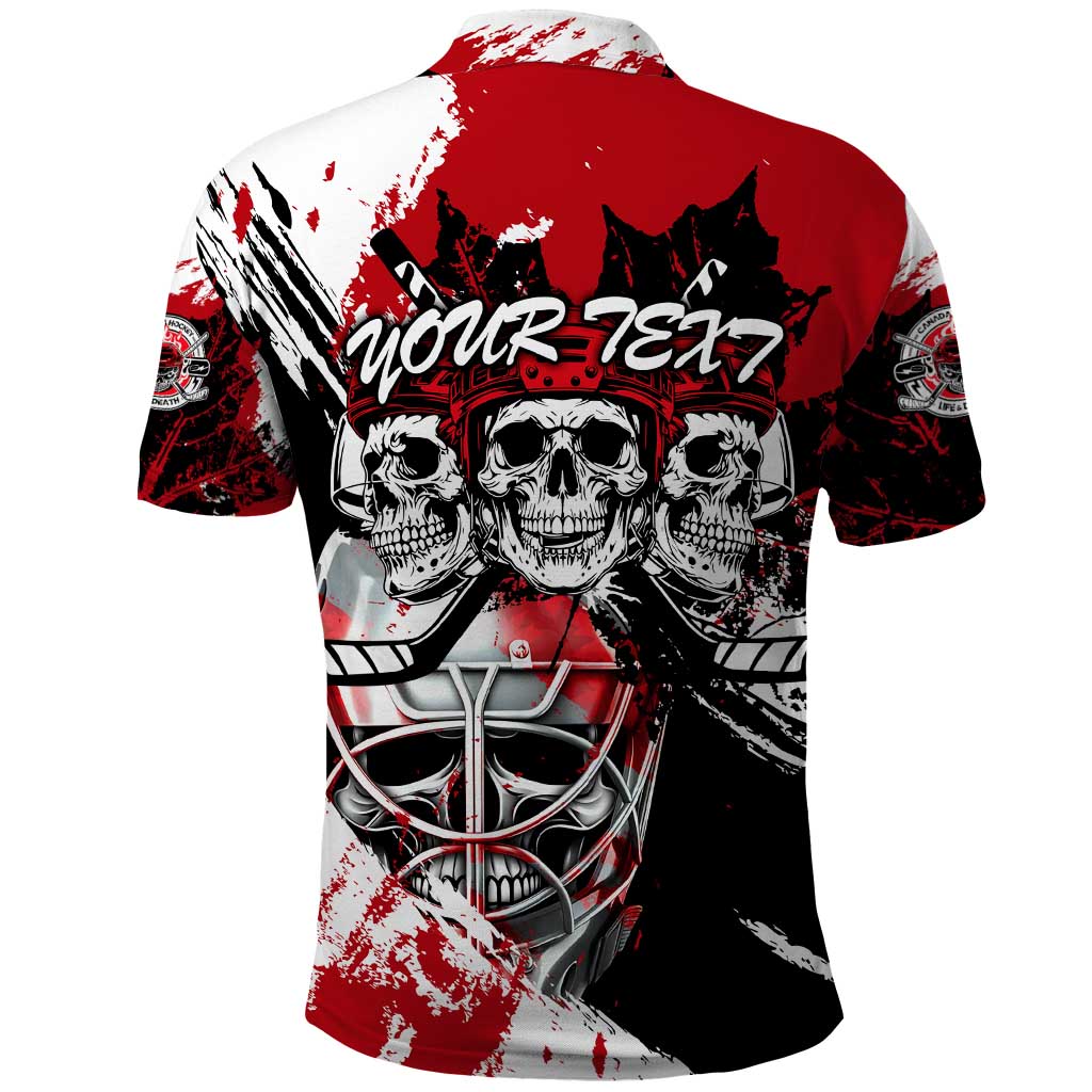 Canada Hockey Skull Life and Death Polo Shirt DT02