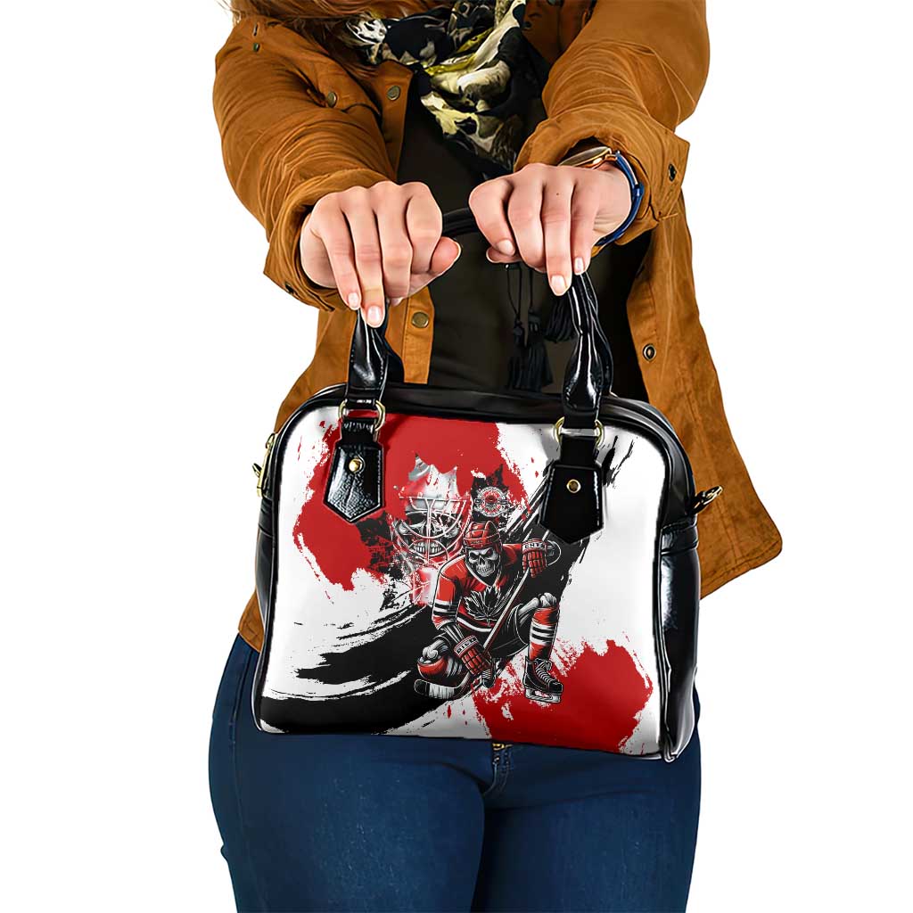 Canada Hockey Skull Life and Death Shoulder Handbag DT02