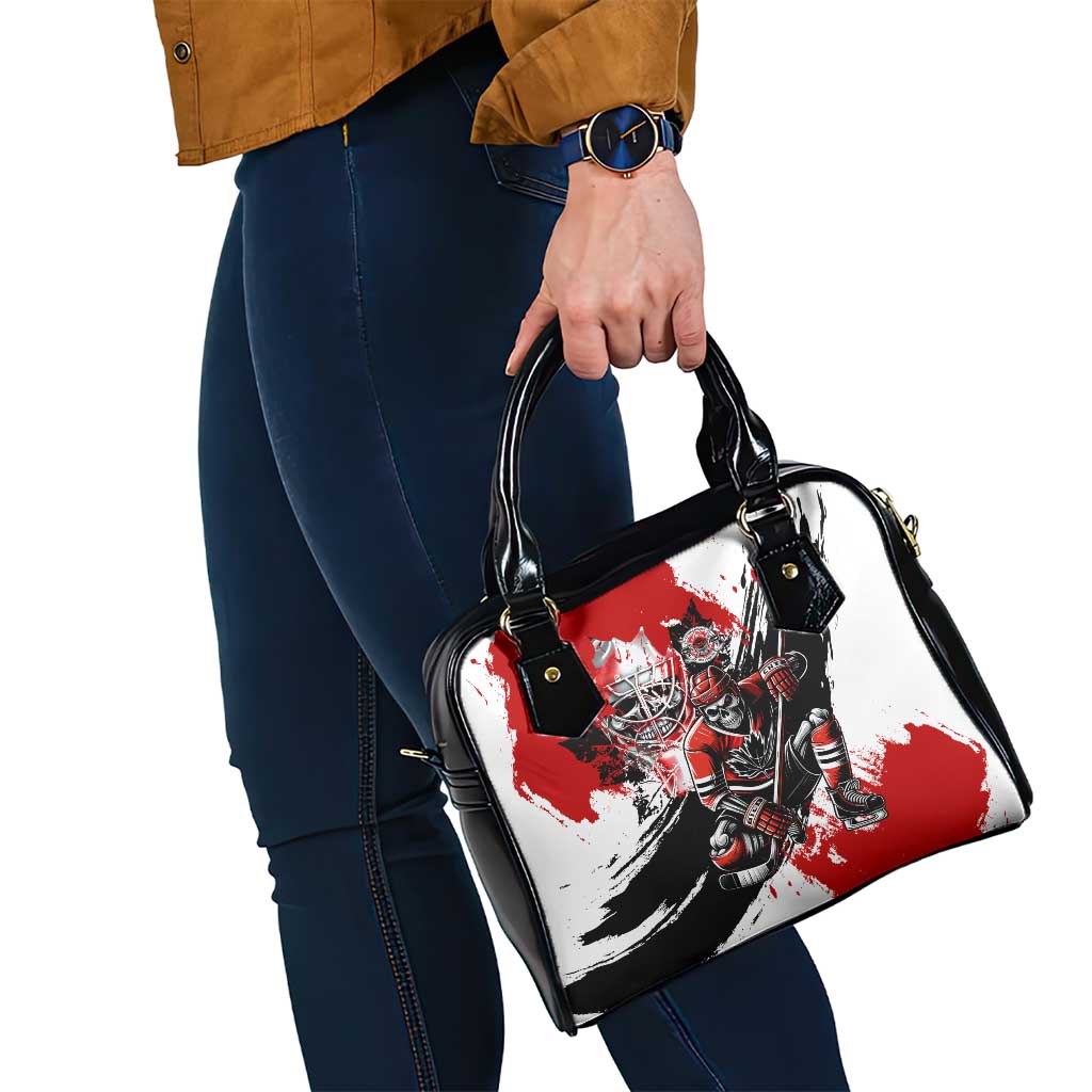 Canada Hockey Skull Life and Death Shoulder Handbag DT02