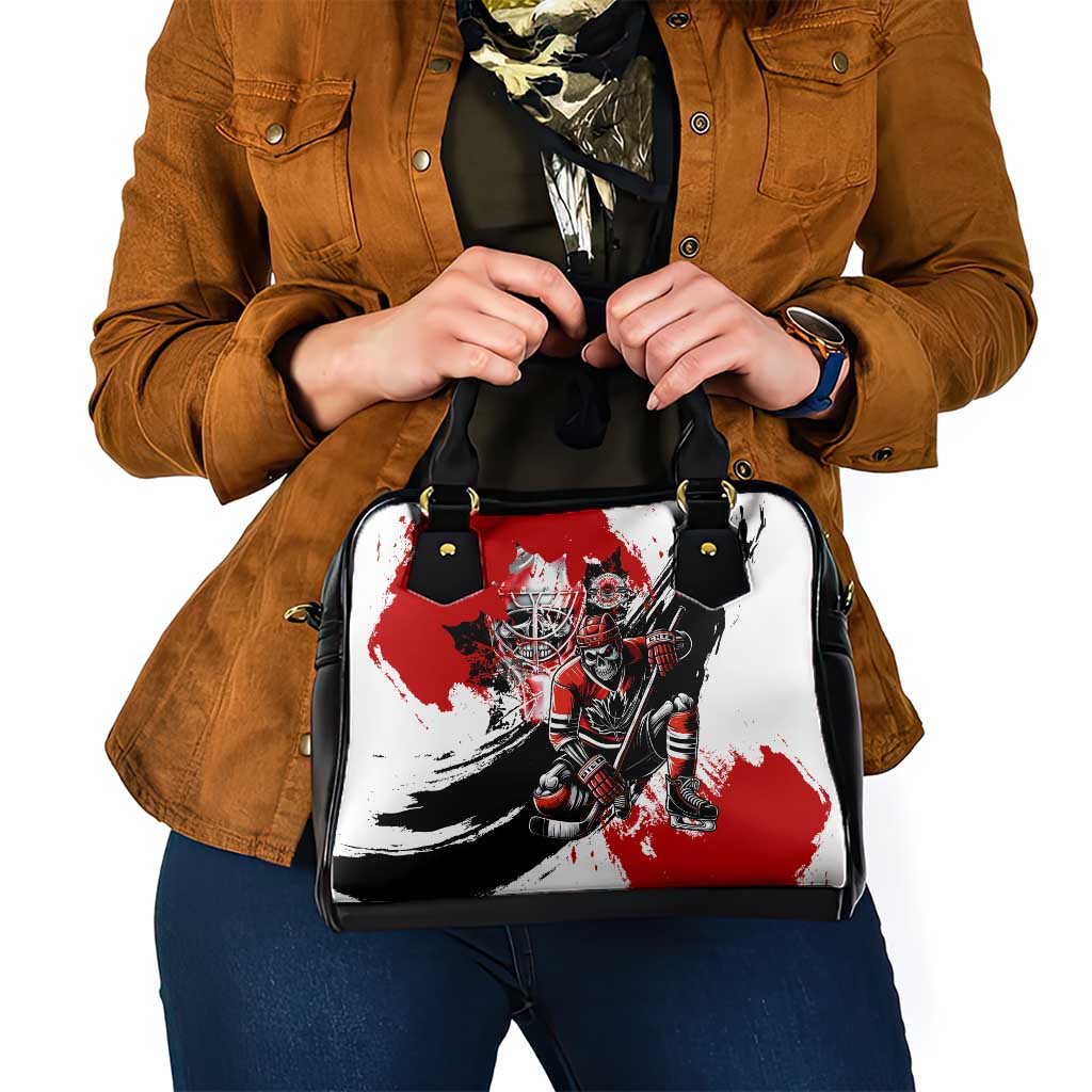 Canada Hockey Skull Life and Death Shoulder Handbag DT02