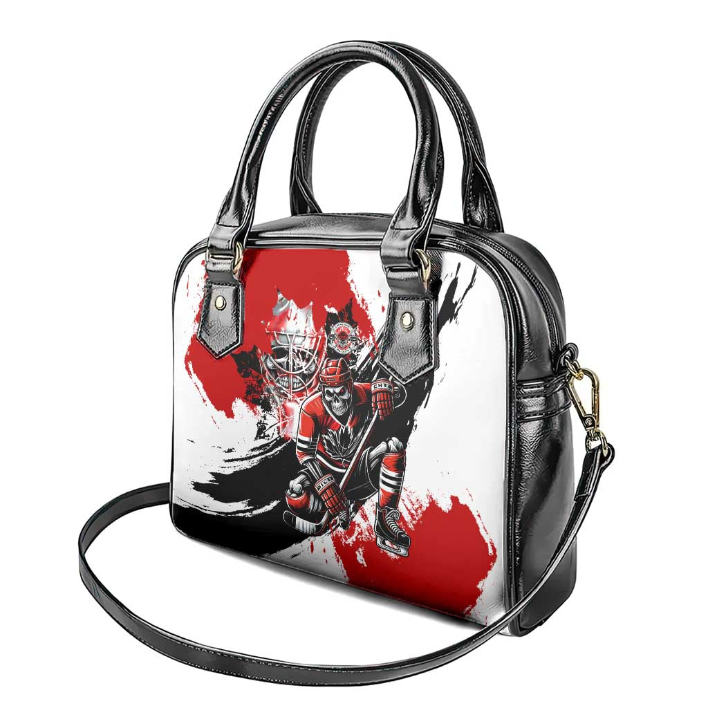 Canada Hockey Skull Life and Death Shoulder Handbag DT02