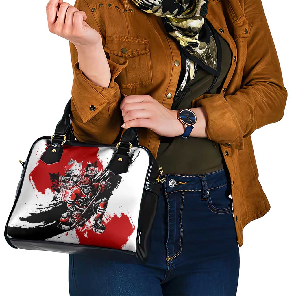 Canada Hockey Skull Life and Death Shoulder Handbag DT02