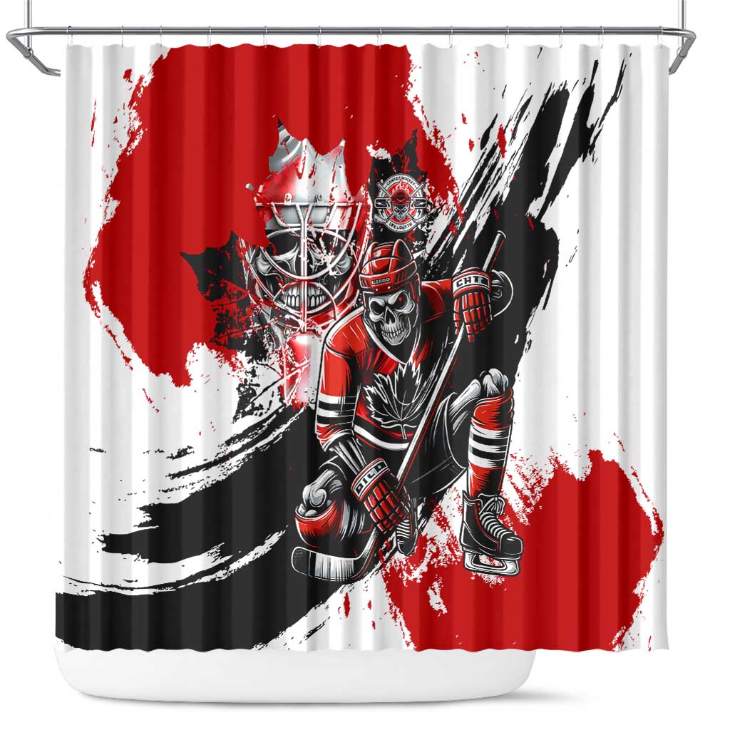 Canada Hockey Skull Life and Death Shower Curtain DT02