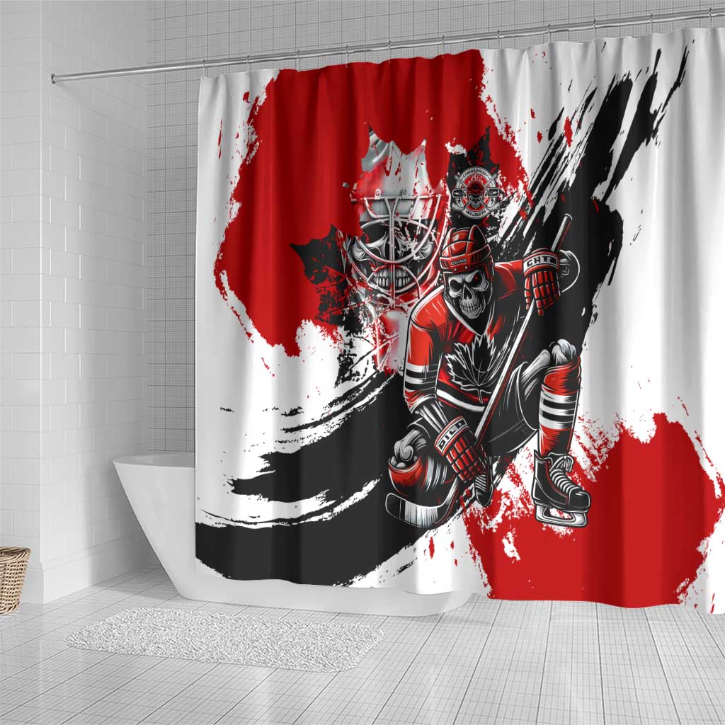 Canada Hockey Skull Life and Death Shower Curtain DT02
