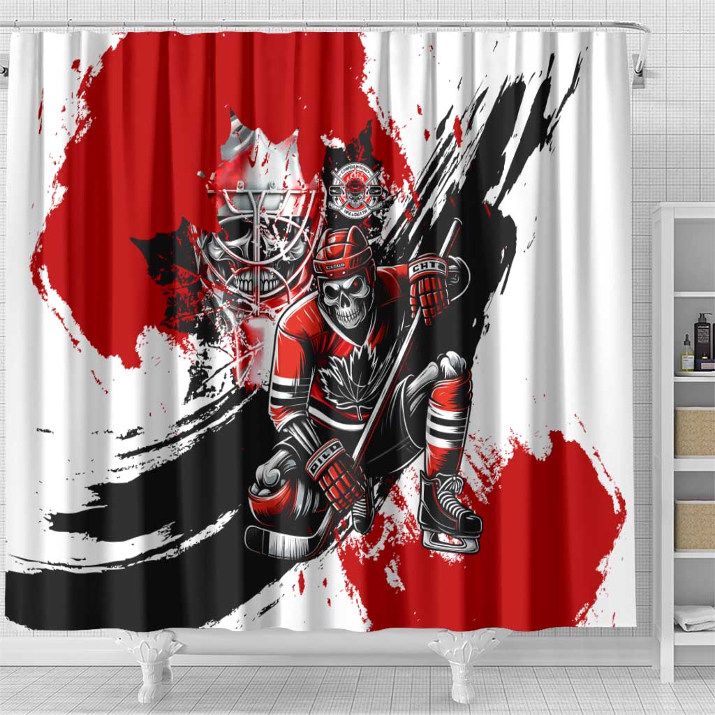 Canada Hockey Skull Life and Death Shower Curtain DT02