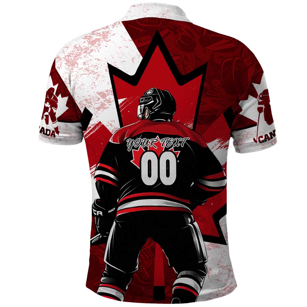 Personalized Canada Hockey Warrior Polo Shirt Bold Maple Leaf Sports Art DT02