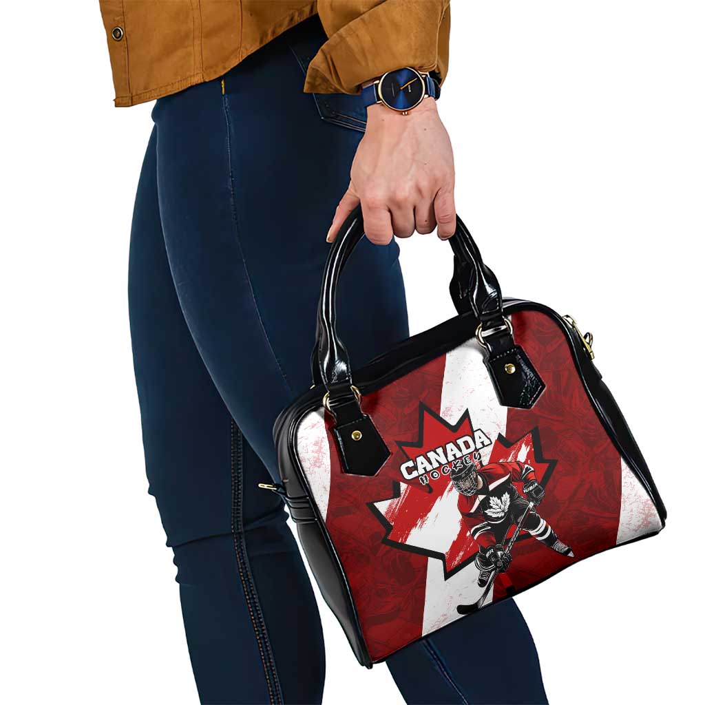Canada Hockey Warrior Shoulder Handbag Bold Maple Leaf Sports Art DT02