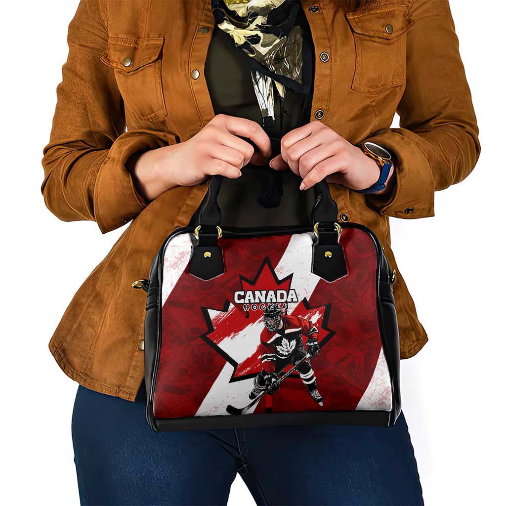 Canada Hockey Warrior Shoulder Handbag Bold Maple Leaf Sports Art DT02