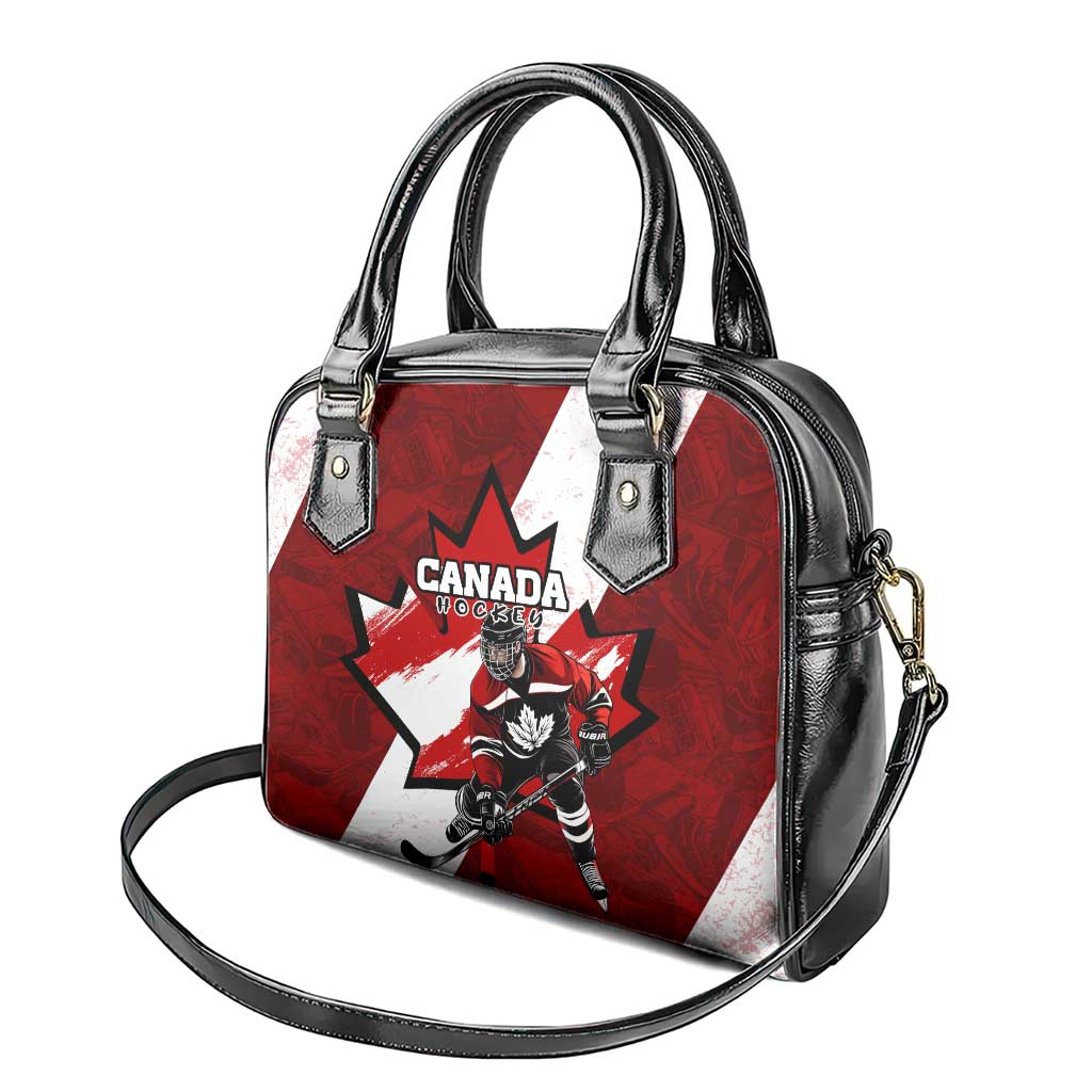 Canada Hockey Warrior Shoulder Handbag Bold Maple Leaf Sports Art DT02