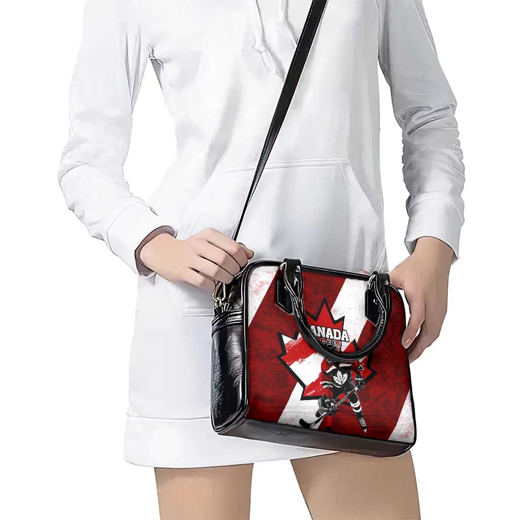 Canada Hockey Warrior Shoulder Handbag Bold Maple Leaf Sports Art DT02