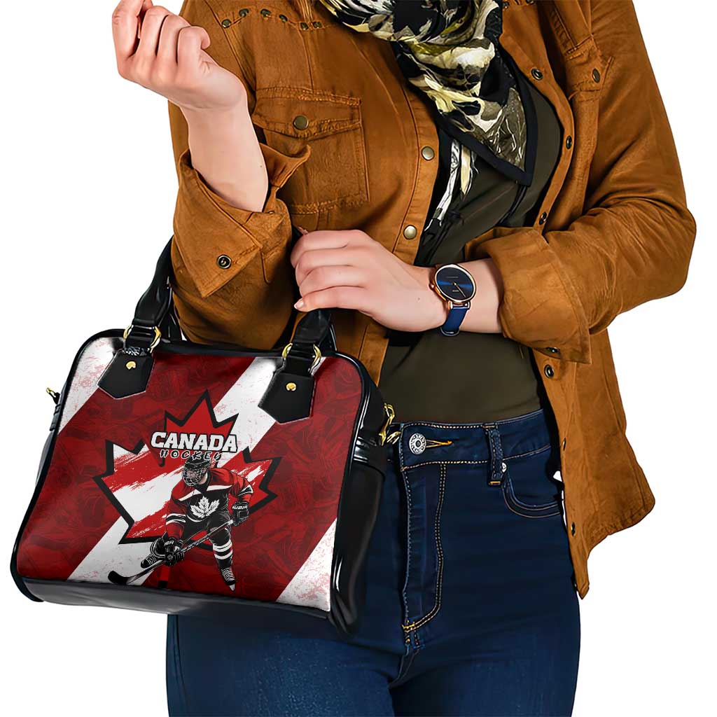 Canada Hockey Warrior Shoulder Handbag Bold Maple Leaf Sports Art DT02