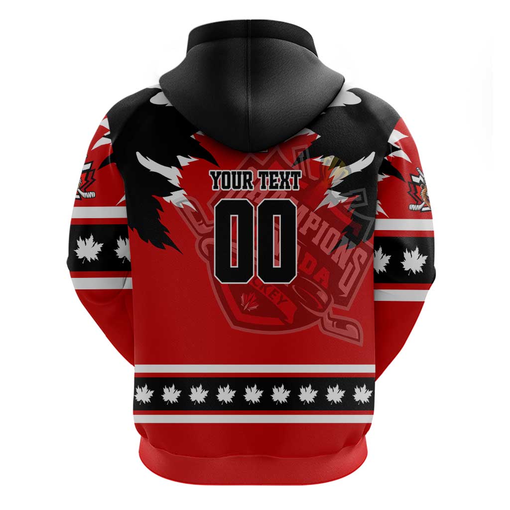 Personalized Champions Canada Hockey Hoodie Fierce Beaver on Ice DT02