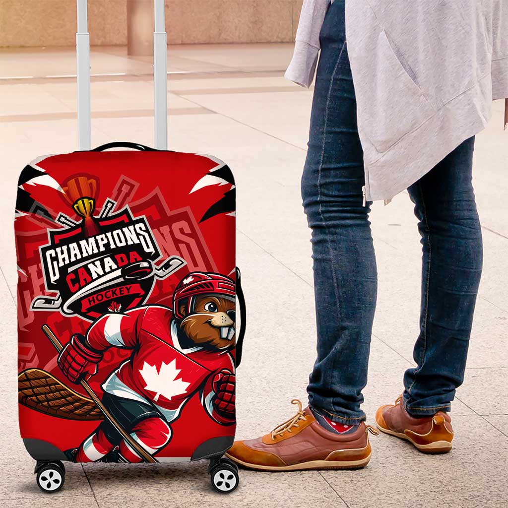 Champions Canada Hockey Luggage Cover Fierce Beaver on Ice DT02