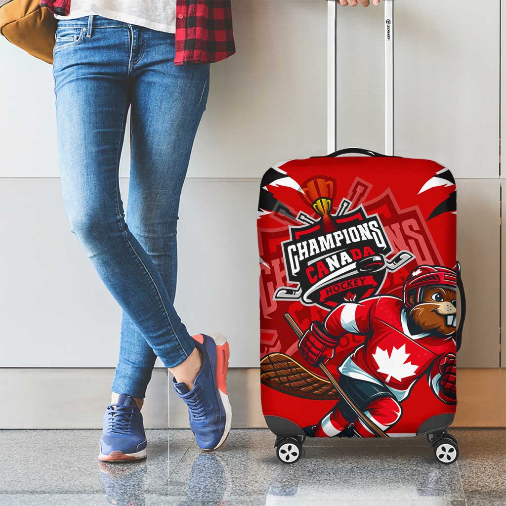 Champions Canada Hockey Luggage Cover Fierce Beaver on Ice DT02